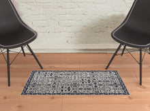 4' X 6' Blue And Gray Wool Floral Tufted Handmade Stain Resistant Area Rug