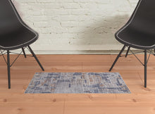 4' X 6' Blue Gray And Orange Geometric Power Loom Stain Resistant Area Rug