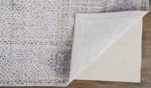 4' X 6' Gray And Ivory Floral Power Loom Distressed Stain Resistant Area Rug