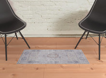 4' X 6' Gray And Ivory Floral Power Loom Distressed Stain Resistant Area Rug