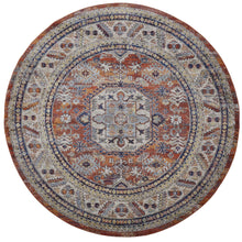 Taupe Gray And Blue Floral Stain Resistant Area Rug - 5' x 8'