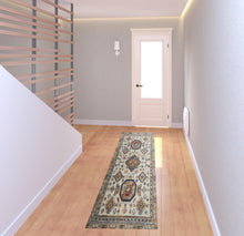 5' X 8' Gray Brown And Blue Floral Stain Resistant Area Rug