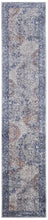 5' X 8' Blue Ivory And Red Floral Power Loom Distressed Stain Resistant Area Rug