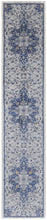 5' X 8' Gray Ivory And Blue Floral Power Loom Distressed Stain Resistant Area Rug