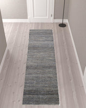 8' X 10' Gray Wool Striped Hand Knotted Area Rug