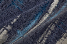 4' X 6' Ivory Blue And Gray Abstract Power Loom Distressed Area Rug