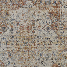 5' X 8' Tan Ivory And Orange Floral Power Loom Area Rug With Fringe