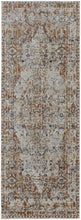 5' X 8' Tan Ivory And Orange Floral Power Loom Area Rug With Fringe