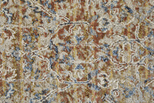 5' X 8' Tan Ivory And Orange Floral Power Loom Area Rug With Fringe