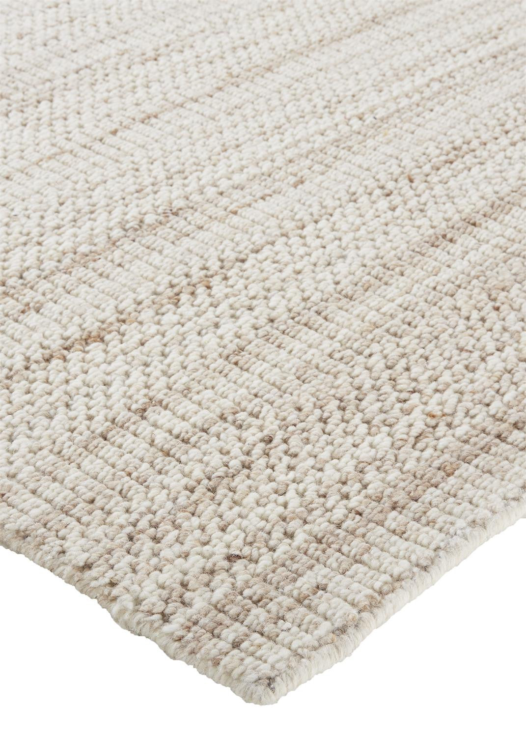 4' X 6' Ivory Wool Hand Woven Stain Resistant Area Rug