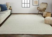 4' X 6' Ivory Wool Hand Woven Stain Resistant Area Rug