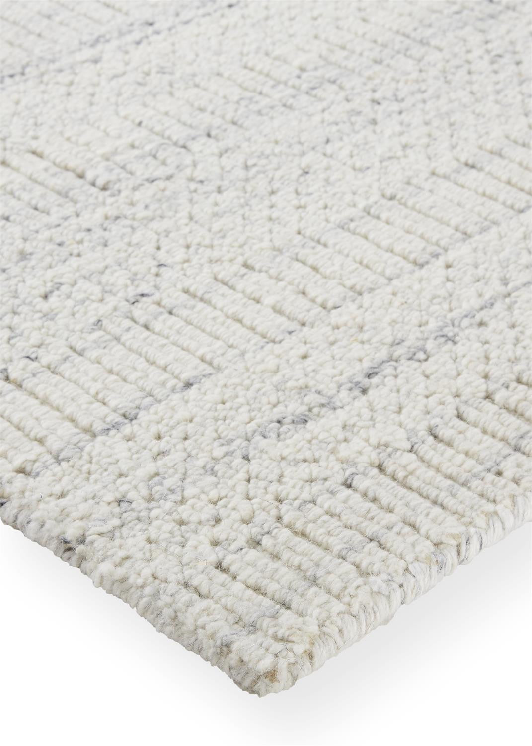 4' X 6' Ivory Wool Hand Woven Stain Resistant Area Rug