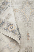 4' X 6' Gray Blue And Orange Floral Stain Resistant Area Rug