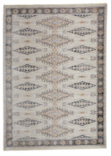 4' X 6' Gray Blue And Orange Floral Stain Resistant Area Rug