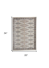 4' X 6' Gray Blue And Orange Floral Stain Resistant Area Rug