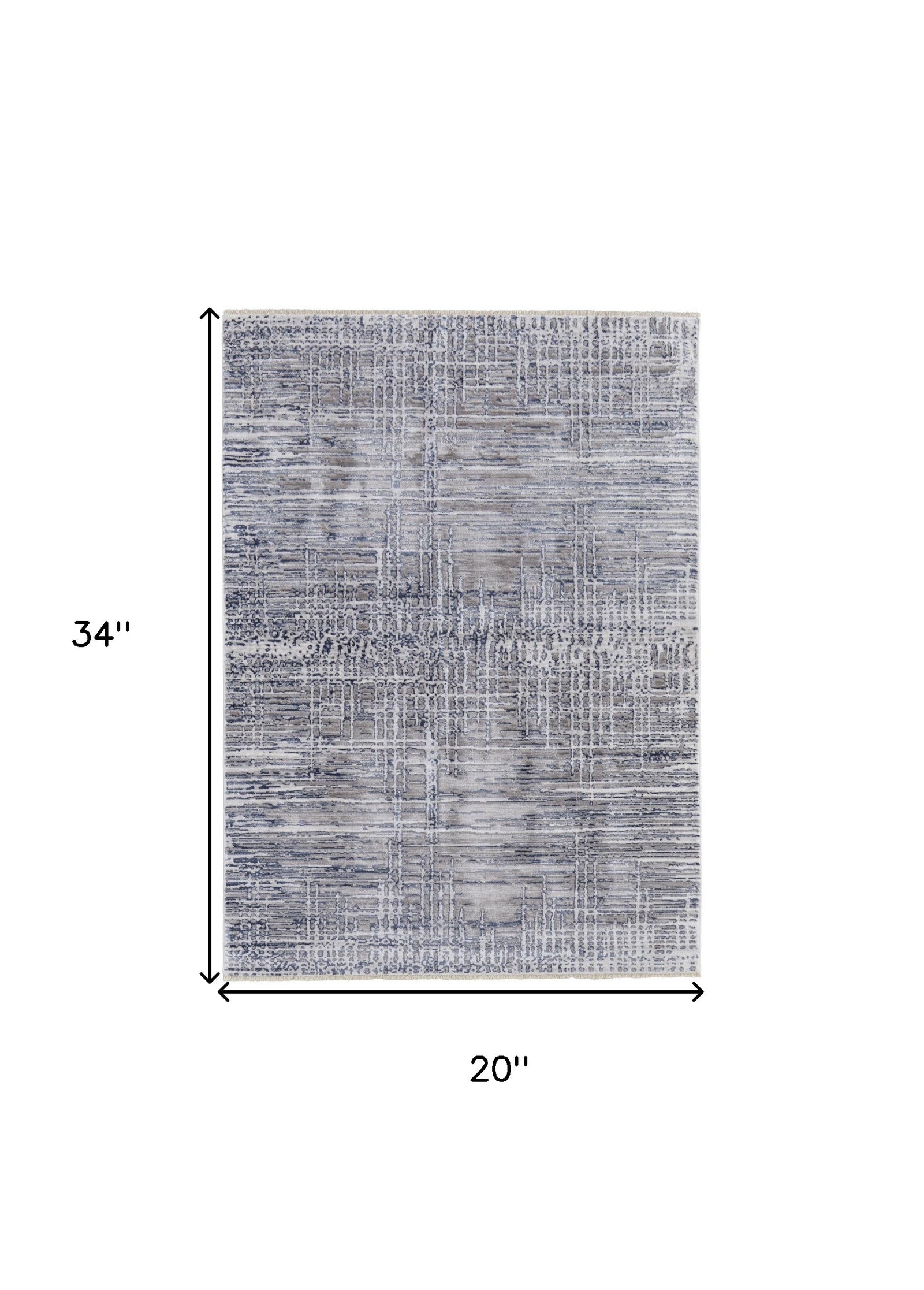 5' X 7' Gray And Blue Abstract Stain Resistant Area Rug