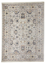 4' X 6' Tan Ivory And Blue Floral Stain Resistant Area Rug