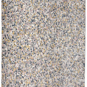 4' X 6' Taupe Tan And Orange Abstract Stain Resistant Area Rug