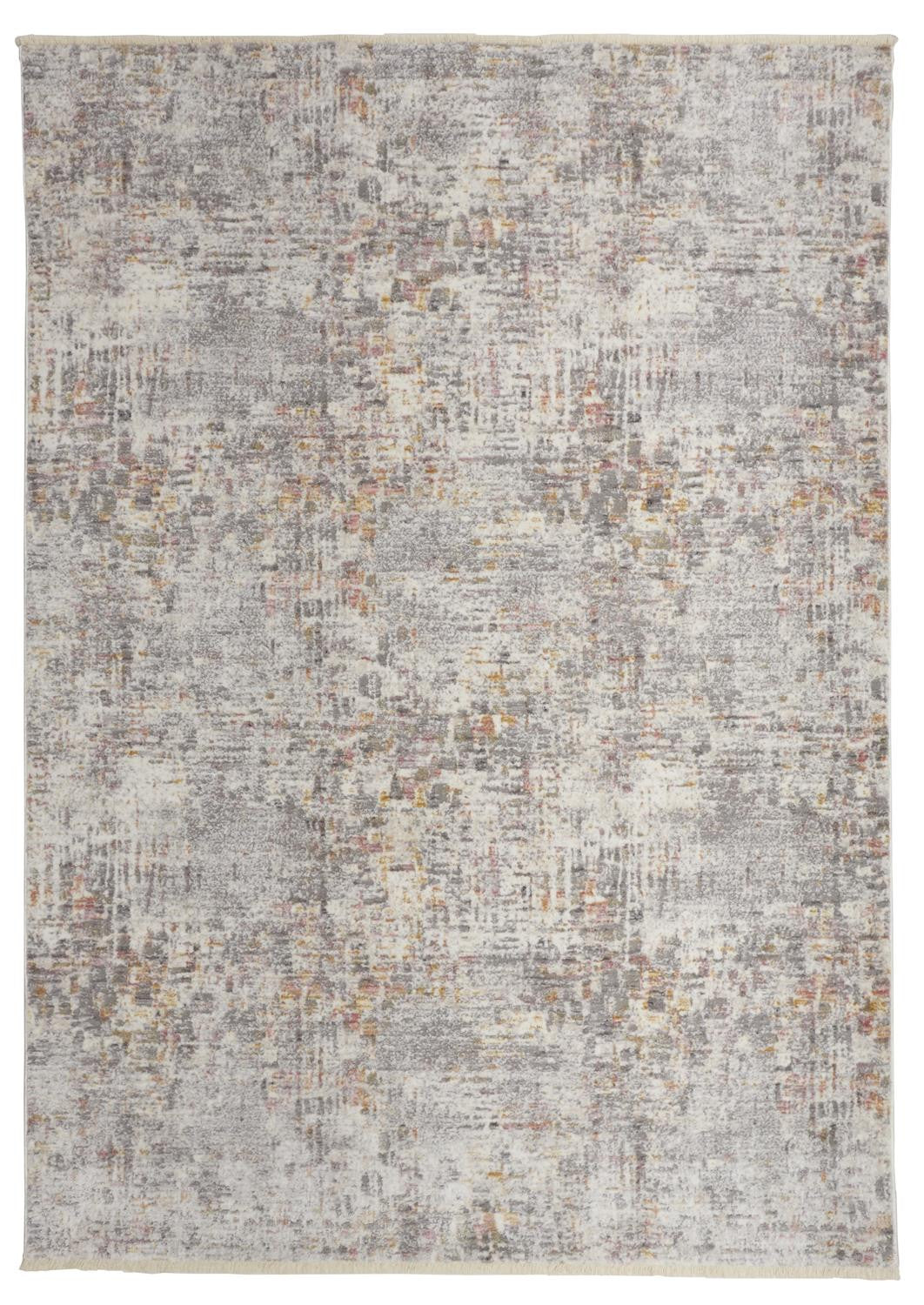 4' X 6' Ivory Tan And Taupe Abstract Stain Resistant Area Rug