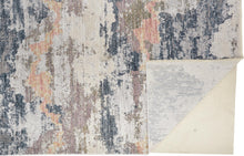 4' X 6' Blue Gray And Ivory Abstract Stain Resistant Area Rug