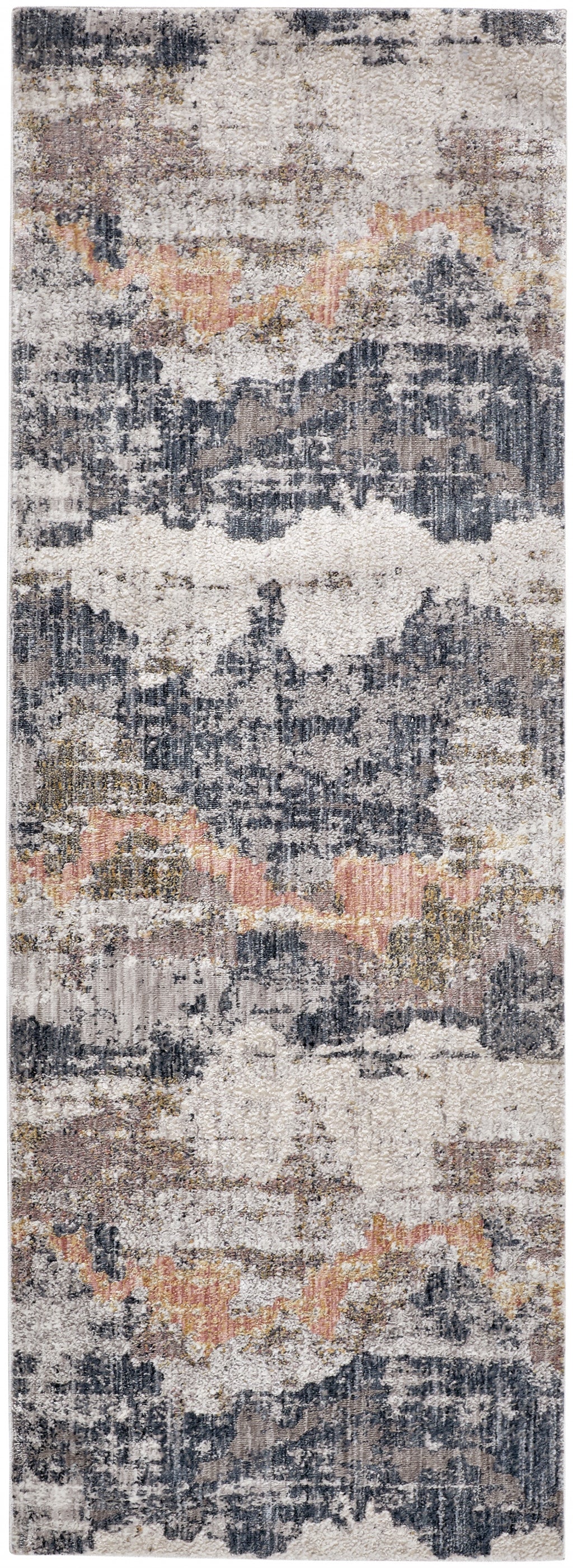 4' X 6' Blue Gray And Ivory Abstract Stain Resistant Area Rug