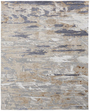 Tan Orange And Ivory Abstract Power Loom Distressed Area Rug - 4' x 6'