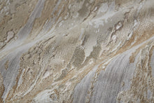 Tan Orange And Ivory Abstract Power Loom Distressed Area Rug - 4' x 6'