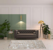 Tan Orange And Ivory Abstract Power Loom Distressed Area Rug - 4' x 6'