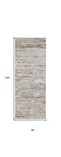 Tan Orange And Ivory Abstract Power Loom Distressed Area Rug - 4' x 6'