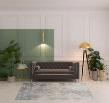 4' X 6' Tan Ivory And Gray Abstract Power Loom Distressed Area Rug