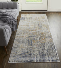 4' X 6' Tan Ivory And Gray Abstract Power Loom Distressed Area Rug