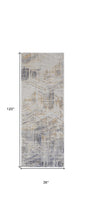 4' X 6' Tan Ivory And Gray Abstract Power Loom Distressed Area Rug