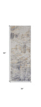 4' X 6' Tan Ivory And Gray Abstract Power Loom Distressed Area Rug