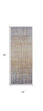 4' X 6' Tan Brown And Blue Abstract Power Loom Distressed Area Rug