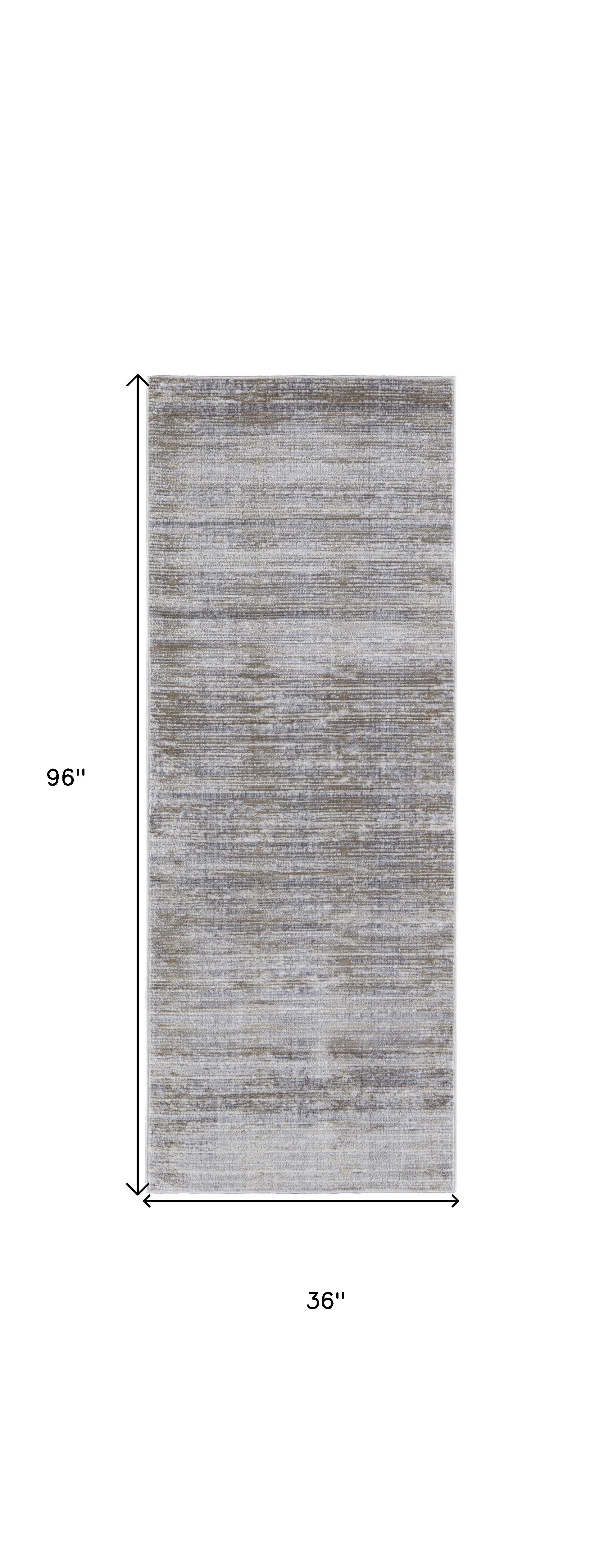 4' X 6' Taupe Silver And Tan Abstract Power Loom Area Rug