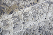 4' X 6' Silver Gray And Blue Animal Print Power Loom Distressed Area Rug