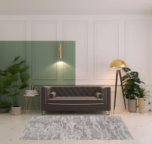 4' X 6' Tan Taupe And Gray Abstract Power Loom Distressed Stain Resistant Area Rug