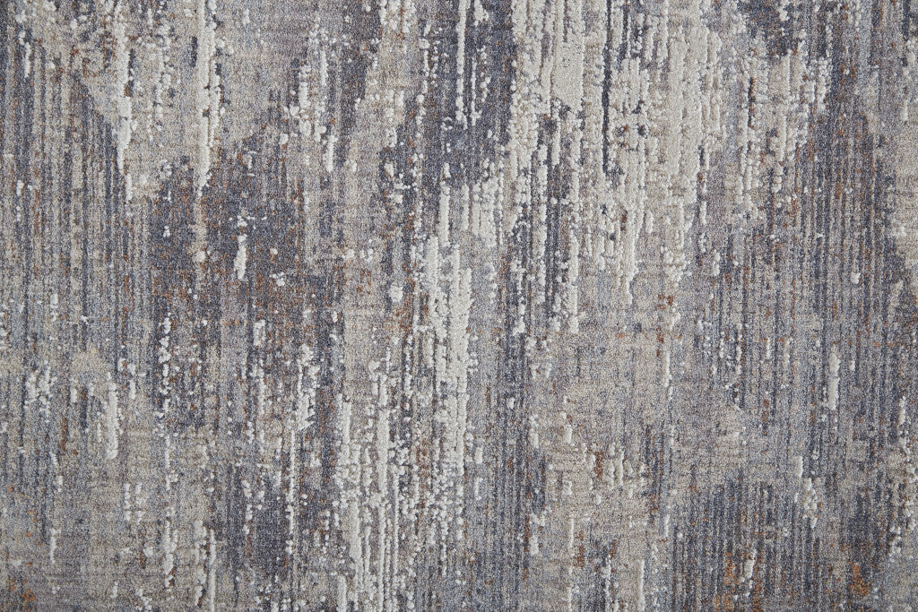 4' X 6' Tan Taupe And Gray Abstract Power Loom Distressed Stain Resistant Area Rug