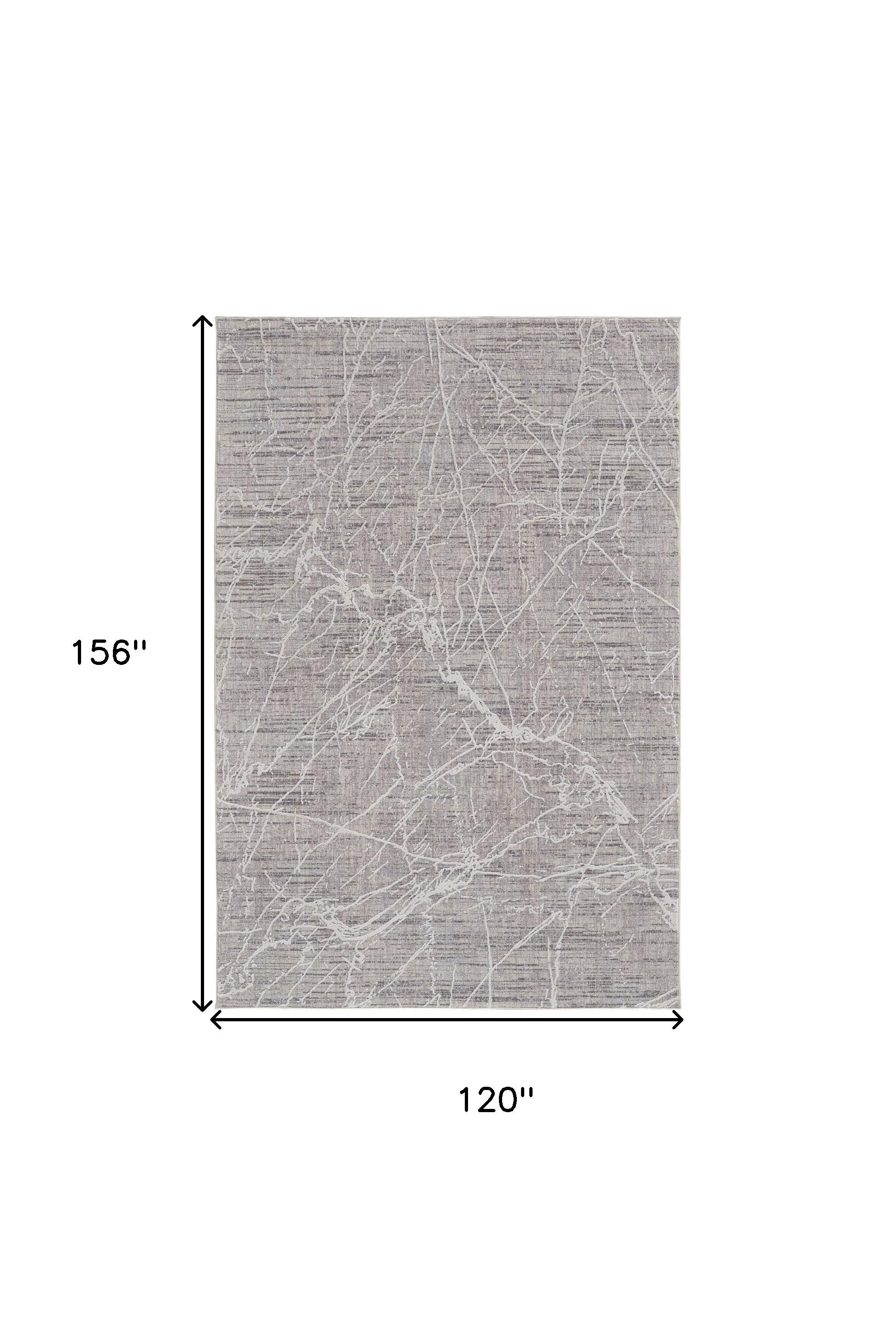 4' X 6' Taupe And Gray Abstract Power Loom Distressed Stain Resistant Area Rug