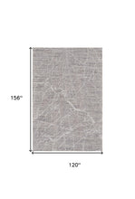 4' X 6' Taupe And Gray Abstract Power Loom Distressed Stain Resistant Area Rug