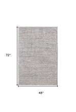 4' X 6' Taupe And Ivory Plaid Power Loom Distressed Stain Resistant Area Rug