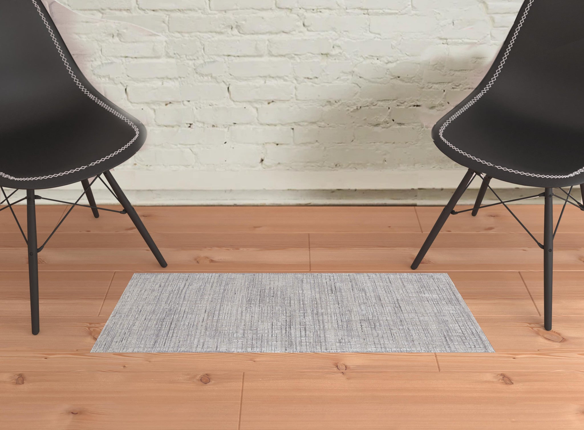4' X 6' Taupe And Ivory Plaid Power Loom Distressed Stain Resistant Area Rug