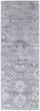 4' X 6' Silver And Black Floral Power Loom Distressed Area Rug