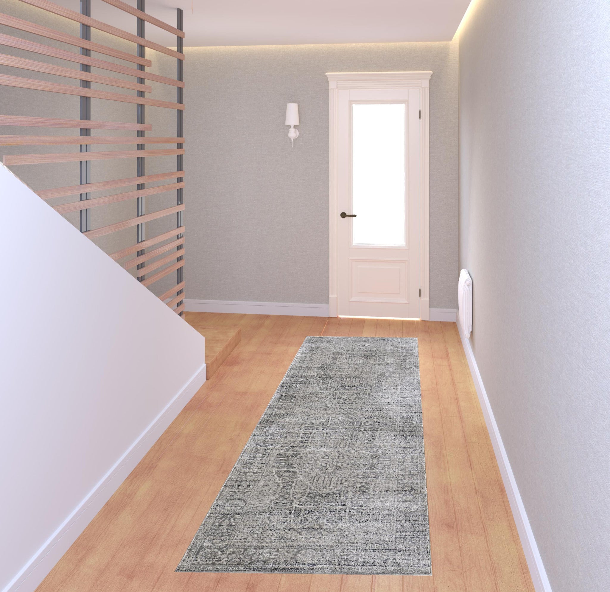 4' X 6' Gray Silver And Taupe Floral Power Loom Distressed Area Rug