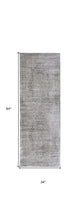 4' X 6' Gray Silver And Taupe Floral Power Loom Distressed Area Rug
