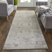 4' X 6' Gray And Silver Abstract Power Loom Distressed Area Rug