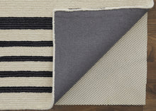 4' X 6' Ivory And Black Wool Abstract Tufted Handmade Area Rug