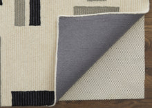 4' X 6' Ivory And Taupe Wool Abstract Tufted Handmade Area Rug