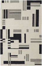 4' X 6' Ivory And Taupe Wool Abstract Tufted Handmade Area Rug