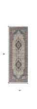 5' X 7' Gray Red And Blue Floral Power Loom Stain Resistant Area Rug
